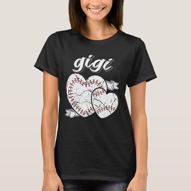 Camiseta Baseball Gigi Heart Ball Cool Baseball Proud Grand (Frente)