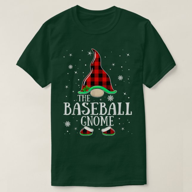 Camiseta Baseball Gnomo Buffalo Xadrez Combinação Família C (Frente do Design)