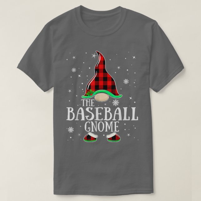 Camiseta Baseball Gnomo Buffalo Xadrez Combinação Família C (Frente do Design)