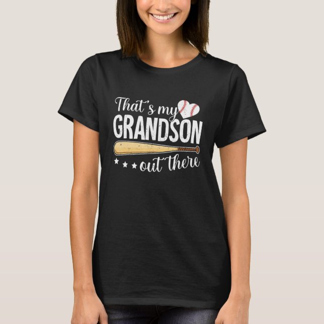Camiseta Baseball Grandma  That s My Grandson Out There Bas (Frente)