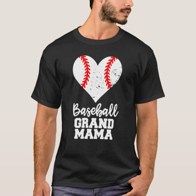 Camiseta Baseball Grandmama Baseball Heart Grandma (Frente)