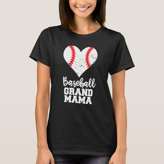 Camiseta Baseball Grandmama Baseball Heart Grandma (Frente)