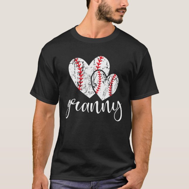 Camiseta Baseball Granny Heart Ball  Proud Grandma Mother s (Frente)