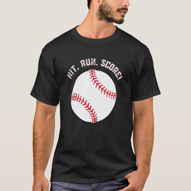 Camiseta Baseball Hit  Run  Score For Baseball Players And  (Frente)