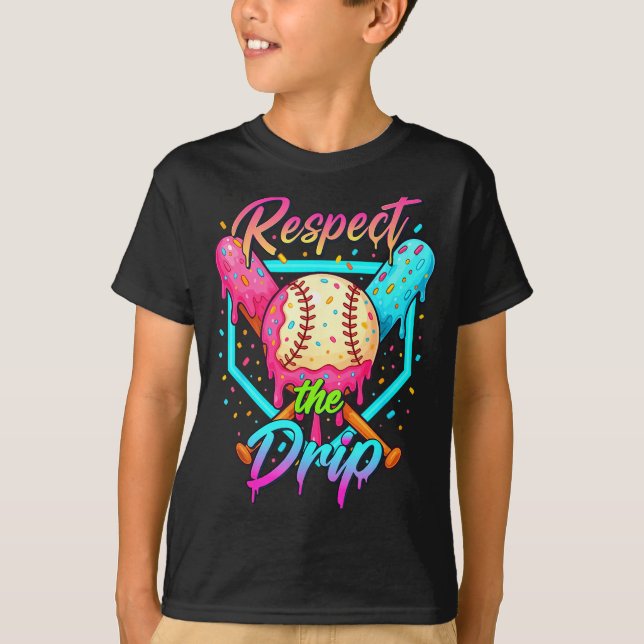 Camiseta Baseball Ice Cream Drip Number 67 Player 67 Respec (Frente)