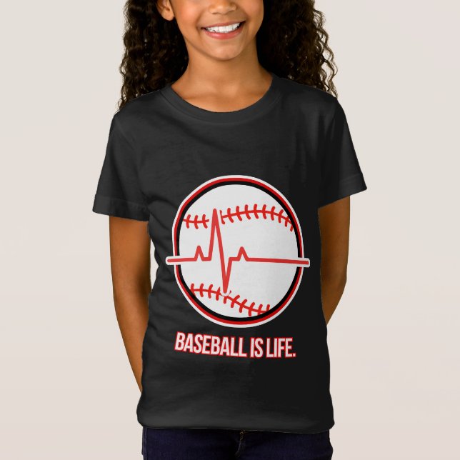 Camiseta Baseball is Life Heartbeat Pulse Graphic (Frente)