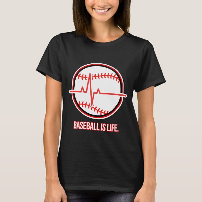 Camiseta Baseball is Life Heartbeat Pulse Graphic (Frente)