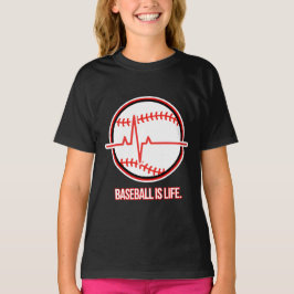 Camiseta Baseball is Life Heartbeat Pulse Graphic