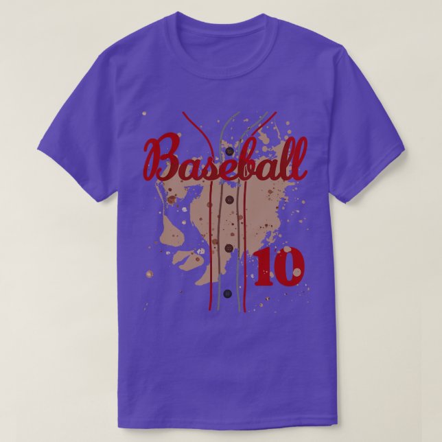 Camiseta Baseball Jersey Número 10 Crianças Baseball Unifor (Frente do Design)