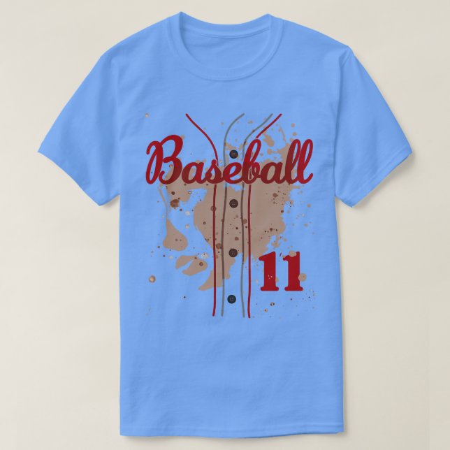 Camiseta Baseball Jersey Número 11 Crianças Baseball Unifor (Frente do Design)