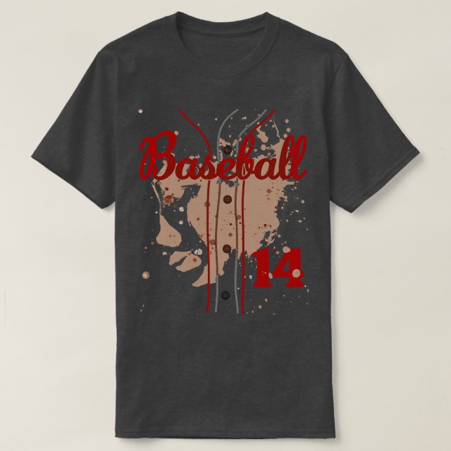 Camiseta Baseball Jersey Número 14 Crianças Baseball Unifor (Frente do Design)