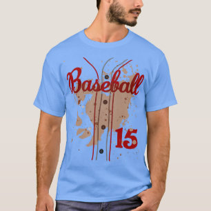 Camiseta Baseball Jersey Número 15 Crianças Baseball Unifor