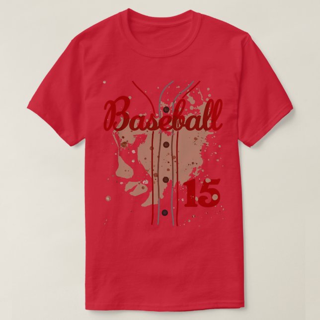 Camiseta Baseball Jersey Número 15 Crianças Baseball Unifor (Frente do Design)