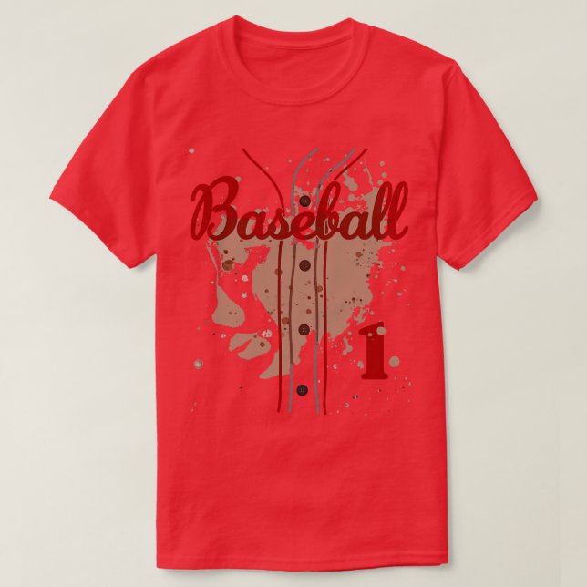 Camiseta Baseball Jersey Número 1 Baseball Uniform Dirk Fu (Frente do Design)