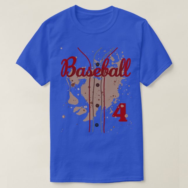 Camiseta Baseball Jersey Número 4 Baseball Uniform Dirk Fu (Frente do Design)