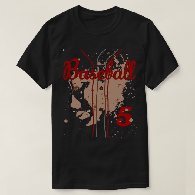 Camiseta Baseball Jersey Número 5 Crianças Baseball Uniform (Frente do Design)