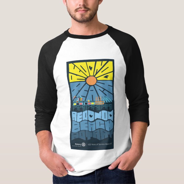 Camiseta Baseball Jersey Style Redondo Beach Rotirt (Frente)