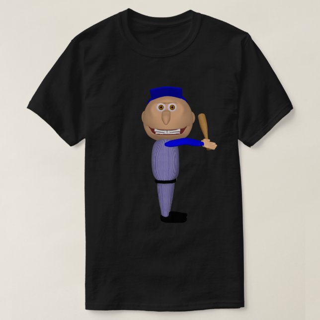 Camiseta Baseball Johnny (Blue Batter) T-shirt (Frente do Design)