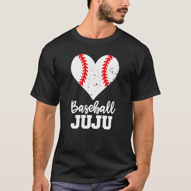 Camiseta Baseball Juju Baseball Heart Grandma Juju (Frente)