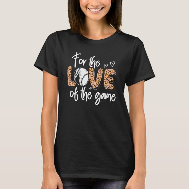 Camiseta Baseball Leopard Cheetah Pattern Baseball Mom (Frente)