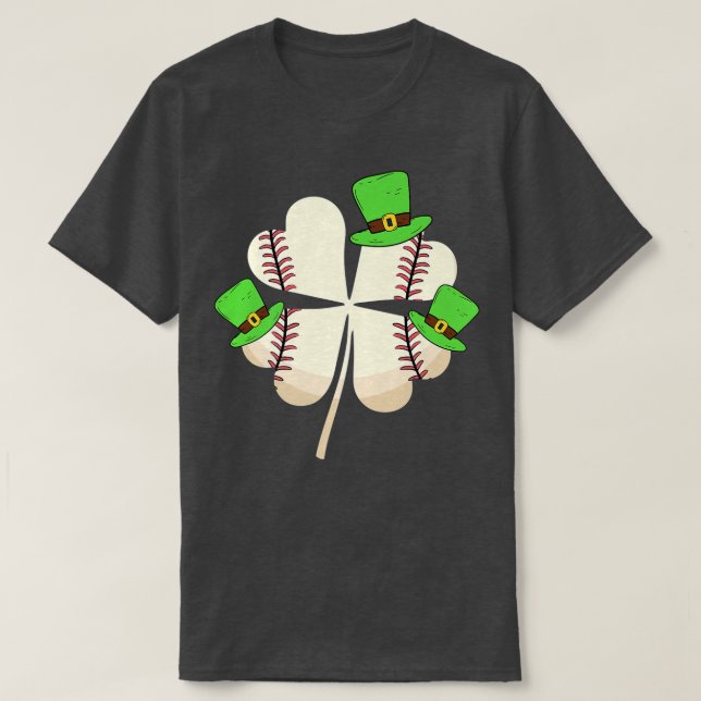 Camiseta Baseball Leprechaun Shamrock Men B (Frente do Design)