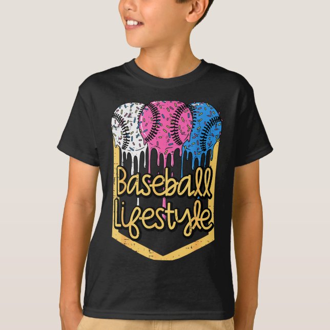 Camiseta Baseball Lifestyle Ball Sprinkles Drip Boys Kids M (Frente)