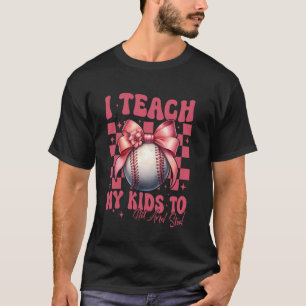 Camiseta Baseball Mãe Arco Coquette Eu Ensino meus filhos a