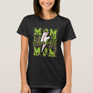 Camiseta Baseball Mãe Baseball Limão Leopardo de Cabeças de