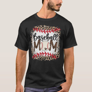 Camiseta Baseball Mãe Leopard Softball Dia de as mães 2