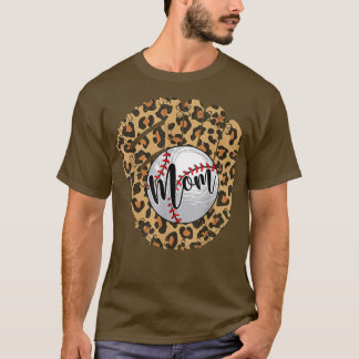 Camiseta Baseball Mãe Leopard Softball Dia de as mães 2