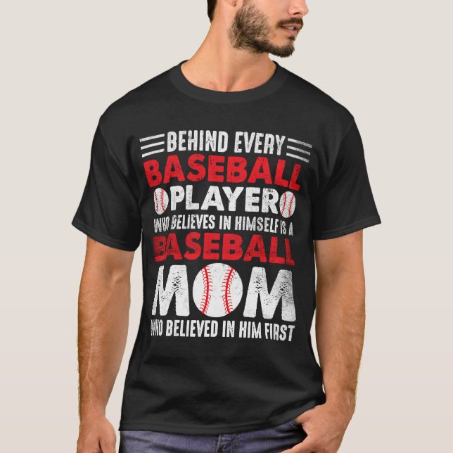 Camiseta Baseball Mãe Mulheres Dia de as mães Baseball (Frente)