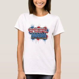 Camiseta Baseball Mama Shirt Patriotic Splatter Tee
