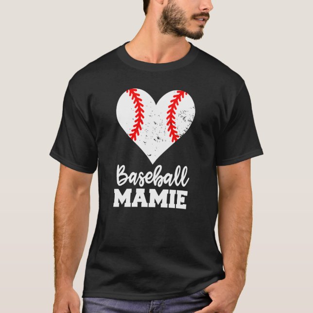 Camiseta Baseball Mamie Baseball Heart Grandma Mamie (Frente)