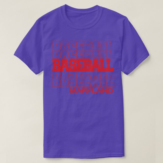 Camiseta Baseball Maryland em moderno empilhamento (Frente do Design)