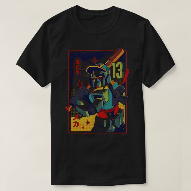 Camiseta Baseball Mecha (Frente do Design)