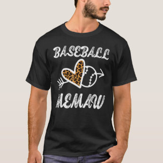 Camiseta Baseball Memaw Proud Baseball Family Leopard Bigge