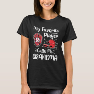 Camiseta Baseball Meu Jogador Favorito Me Chama Avó Mothe
