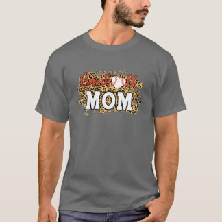 Camiseta Baseball Mom Leopard Baseball Lovers Family Mother