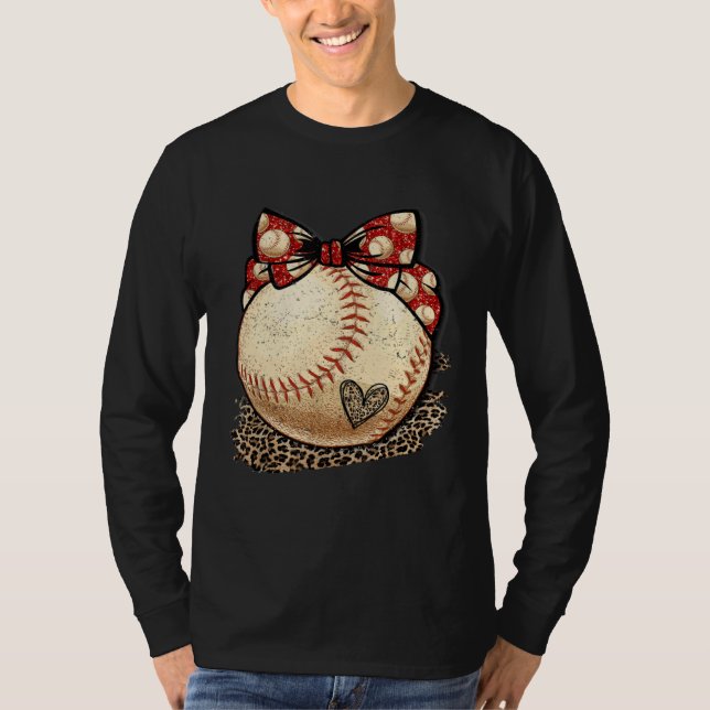Camiseta Baseball Mom Leopard  Softball Mama Mother s Day C (Frente)