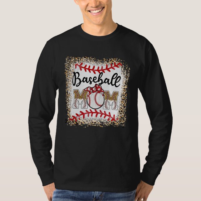 Camiseta Baseball Mom Leopard  Softball Mom Mother s Day (Frente)