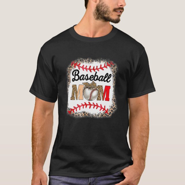 Camiseta Baseball Mom Leopard  Softball Mom Mother s Day 20 (Frente)