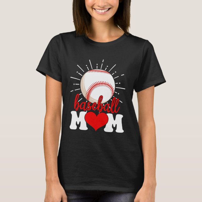 Camiseta Baseball Mom Mama Mother s Day Sport (Frente)