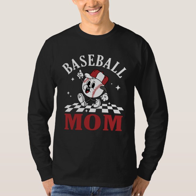Camiseta Baseball Mom Sport Happy Mother Day  Mama (Frente)