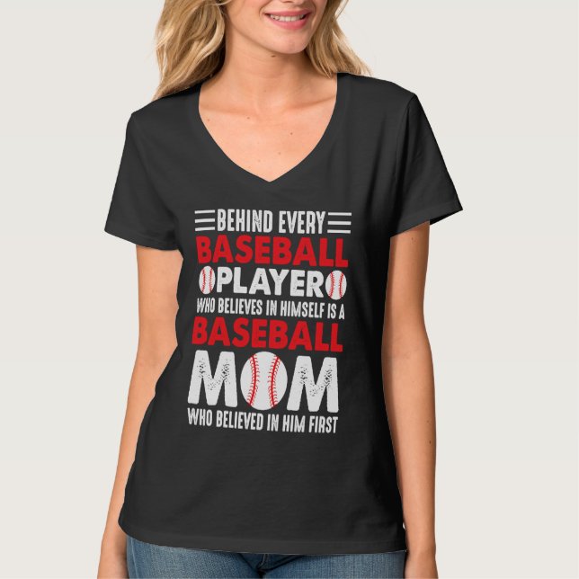 Camiseta Baseball Mom Women Mother's Day Baseball   1 (Frente)