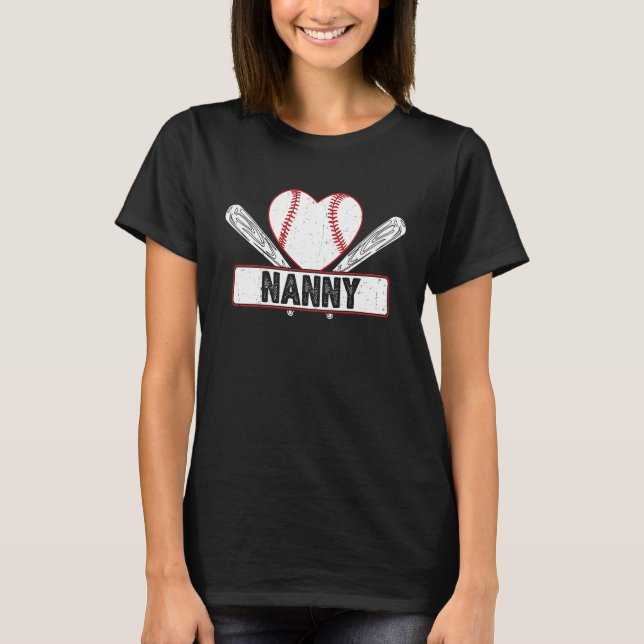 Camiseta Baseball Nanny Matching Family Softball Baseball (Frente)