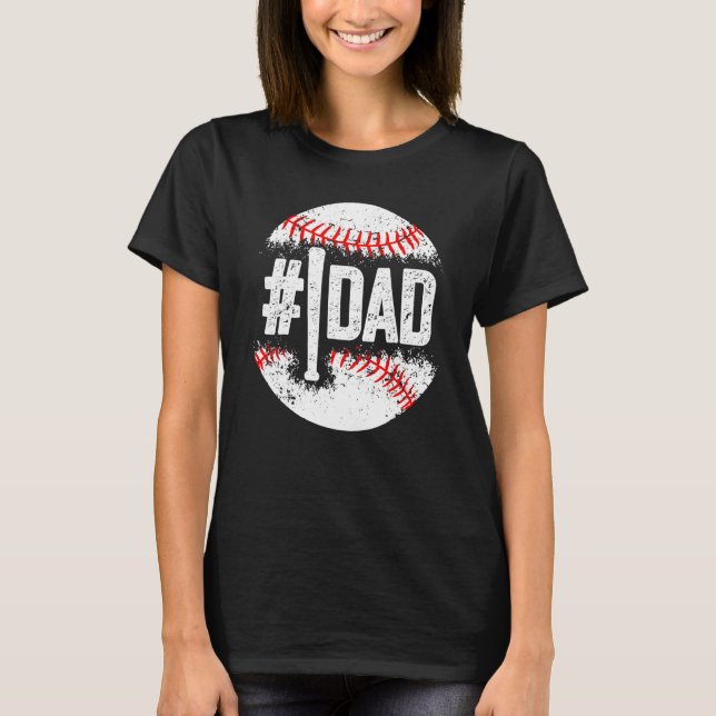 Camiseta Baseball Number One Daddy Players Son Baseball Fat (Frente)