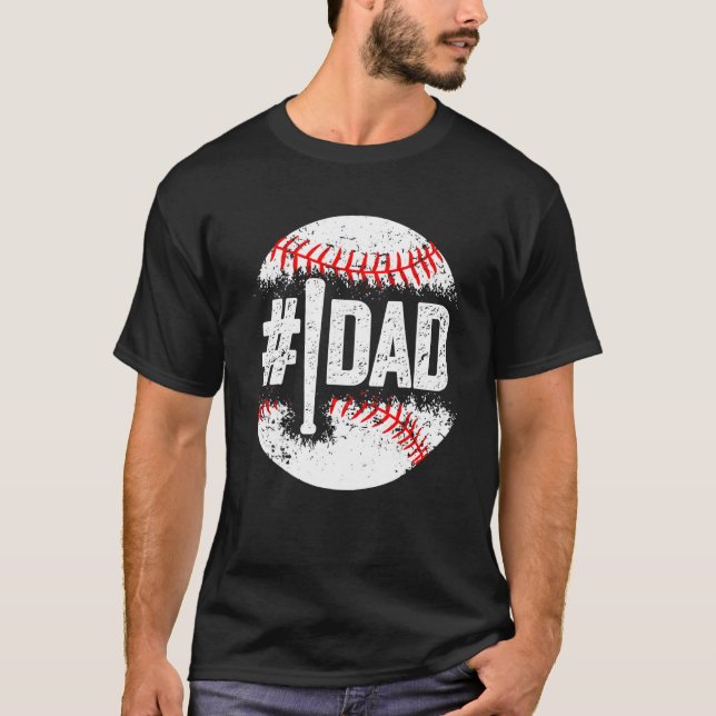 Camiseta Baseball Number One Daddy Son Baseball Father's Da (Frente)