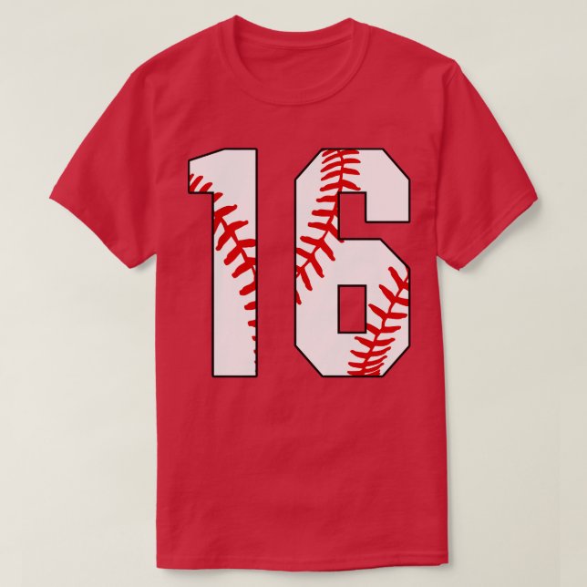 Camiseta Baseball Número 16 16 Baseball Jersey Pl Favorito (Frente do Design)