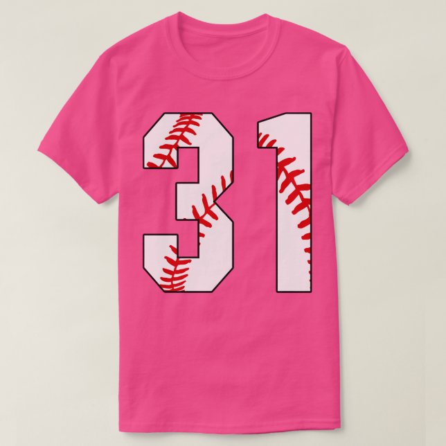 Camiseta Baseball Número 31 31 Pl Favorito De Baseball Jers (Frente do Design)