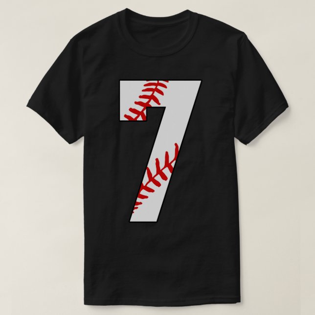 Camiseta Baseball Número 7 7 Jogada Favorita de Baseball Je (Frente do Design)